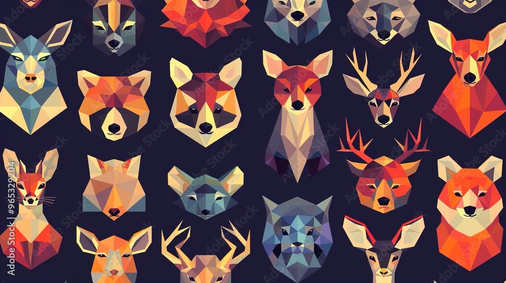 Geometric animal pattern wallpaper Geometric animal pattern wallpaper