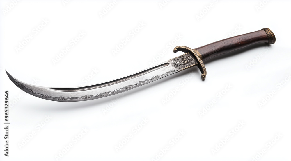 High quality photo of a pirates curved cutlass sword on a white background. Historical events isolated on white. Photo realistic photo.
High quality photo of a pirates curved cutlass sword on a white background. Historical events isolated on white. Photo realistic photo.