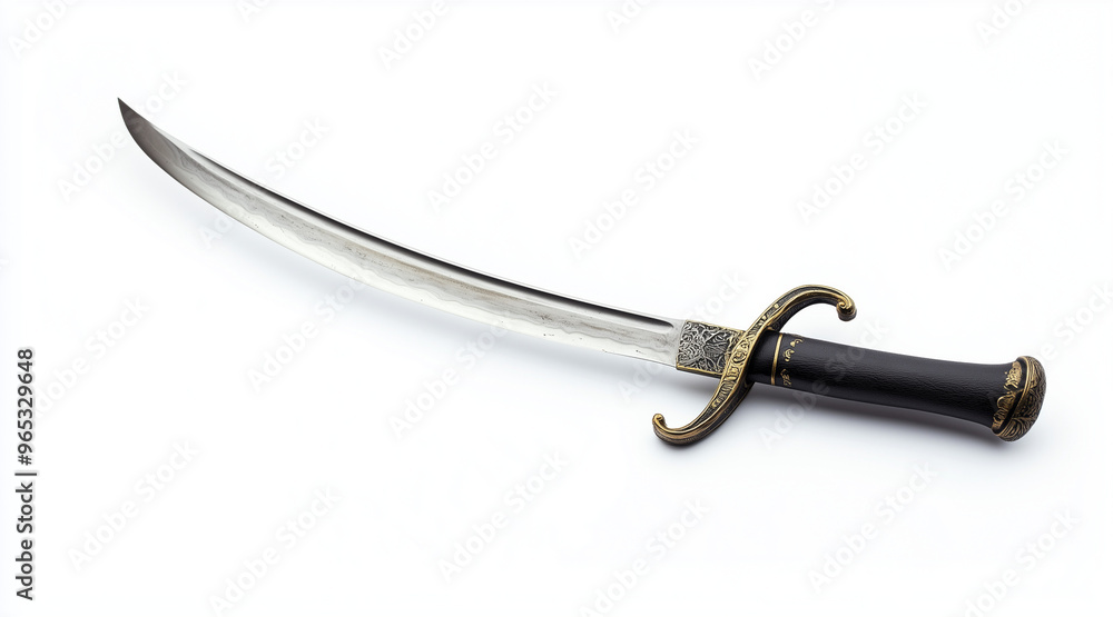 High quality photo of a pirates curved cutlass sword on a white background. Historical events isolated on white. Photo realistic photo.
High quality photo of a pirates curved cutlass sword on a white background. Historical events isolated on white. Photo realistic photo.