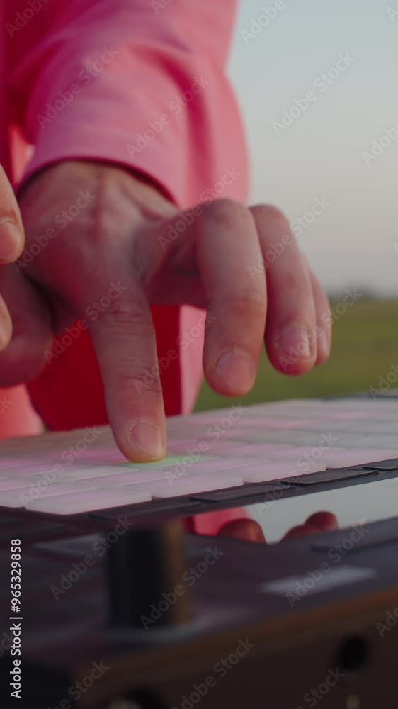 guy in pink hoodie with expression plays music on controller guy in pink hoodie with expression plays music on controller