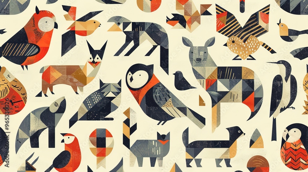 Geometric animal pattern wallpaper Geometric animal pattern wallpaper