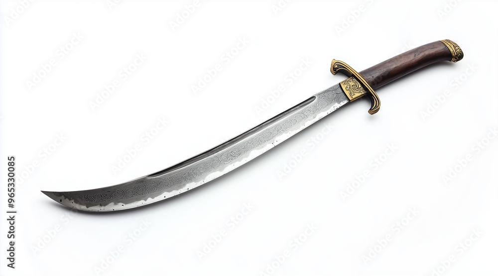 High quality photo of a pirates curved cutlass sword on a white background. Historical events isolated on white. Photo realistic photo.
High quality photo of a pirates curved cutlass sword on a white background. Historical events isolated on white. Photo realistic photo.
