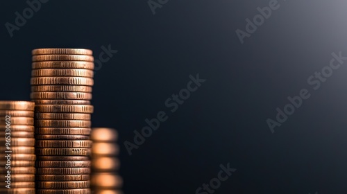 Futuristic Virtual Money Growth Concept with Holographic Financial Rise on Dark Background - 3D Illustration