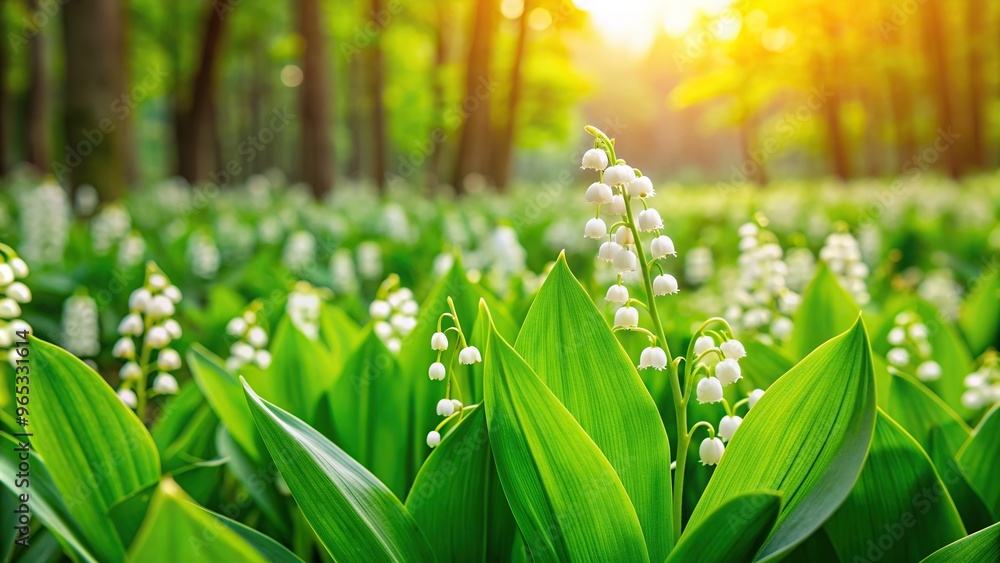 lily of the valley, flowers, tranquility, vibrant green, forest, field, beauty, A close up view of a vibrant green forest field in spring covered with blooming lily of the valley flowers lily of the valley, flowers, tranquility, vibrant green, forest, field, beauty, A close up view of a vibrant green forest field in spring covered with blooming lily of the valley flowers