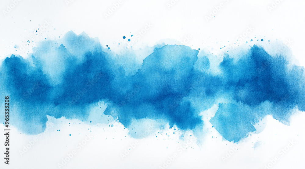 Obraz premium Blue watercolor background. Artistic hand paint. Isolated on transparent background. isolated on white background,. Created using Generative AI Technology 