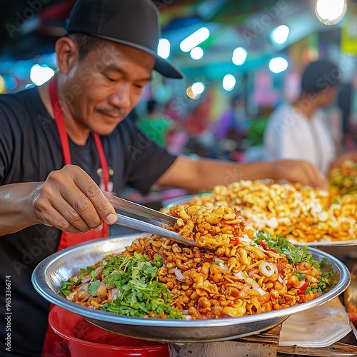 In a vibrant street food ma...