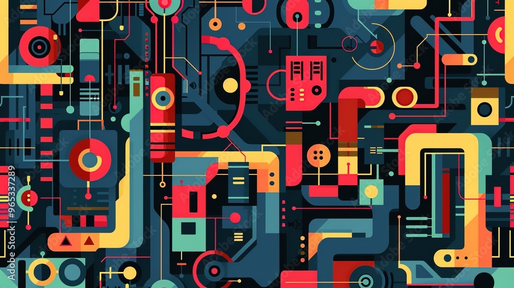 Retro techonlogy pattern wallpaper Retro techonlogy pattern wallpaper