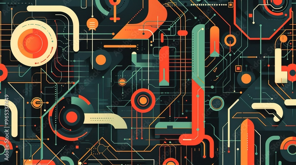 Retro techonlogy pattern wallpaper Retro techonlogy pattern wallpaper