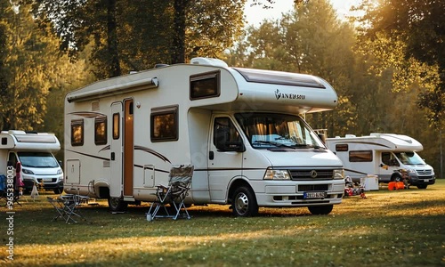 Camper Van in Campground