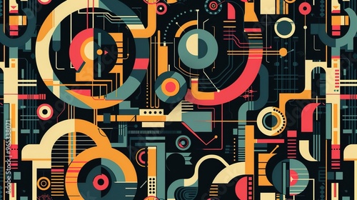 Retro techonlogy pattern wallpaper photo