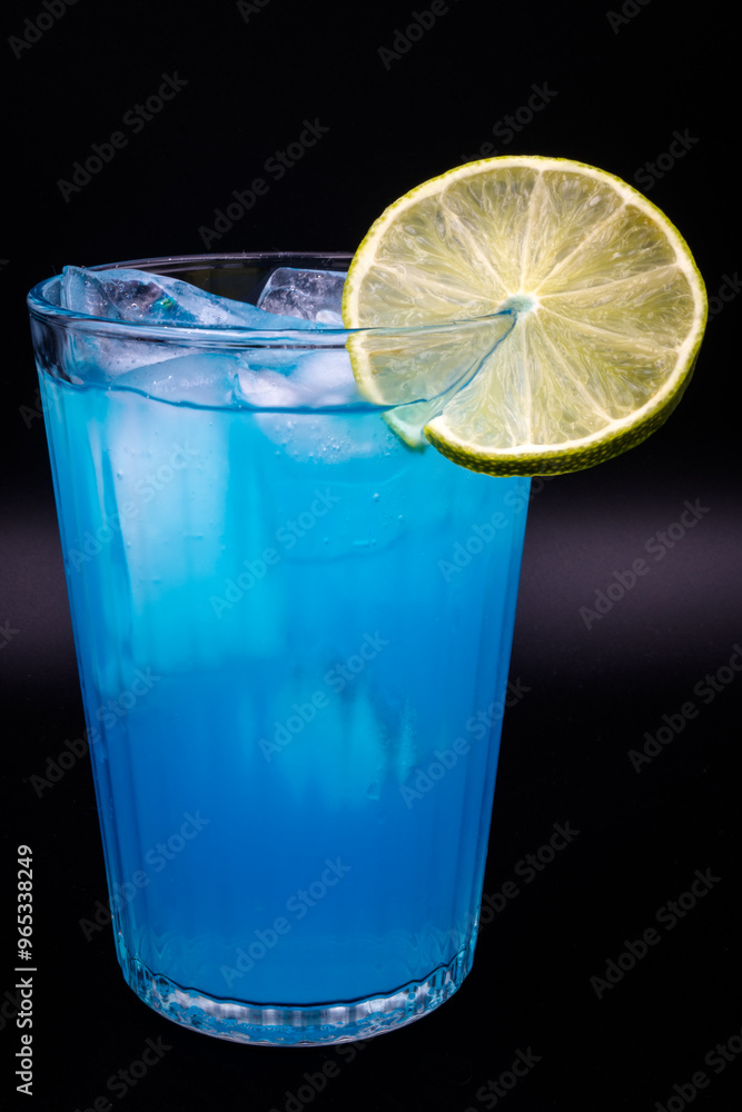 Blue drink in a decorative glass