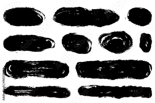 墨で描いた線の素材セット