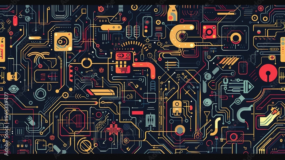 retro technology pattern wallpaper retro technology pattern wallpaper