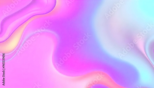 Swirling, Render 3D surface and iridescent colors of purple and blue, Holo gradient. reminiscent of a cosmic nebula