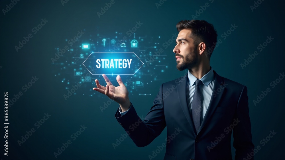 A businessman holds a glowing A businessman holds a glowing