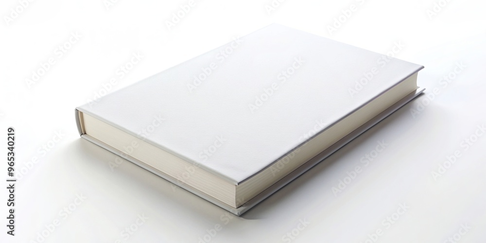 high angle, copy space, clean, simplicity, minimal, minimalism, empty, Realistic blank book with white cover lying on a white background captured from a high angle perspective high angle, copy space, clean, simplicity, minimal, minimalism, empty, Realistic blank book with white cover lying on a white background captured from a high angle perspective