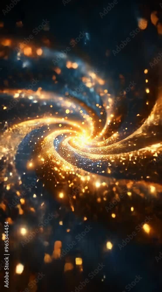 A spiral galaxy with a bright yellow star in the center. The galaxy is filled with bright, sparkling stars that create a sense of wonder and awe A spiral galaxy with a bright yellow star in the center. The galaxy is filled with bright, sparkling stars that create a sense of wonder and awe