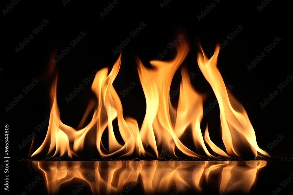 Abstract Flame with Reflection on a Dark Surface Abstract Flame with Reflection on a Dark Surface