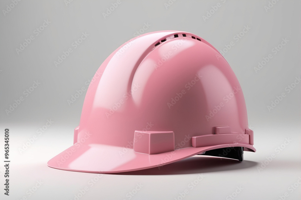 Blank Pink Construction Helmet Mockup on Grey background, AI Generated Blank Pink Construction Helmet Mockup on Grey background, AI Generated