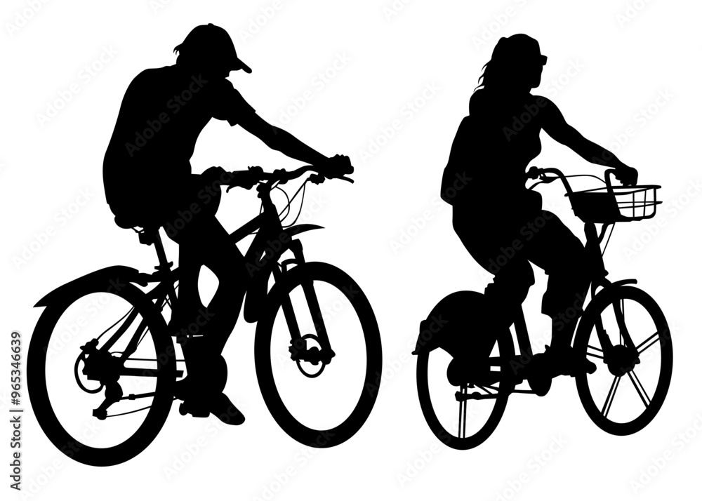 Naklejka premium Sport people whit bike on white background