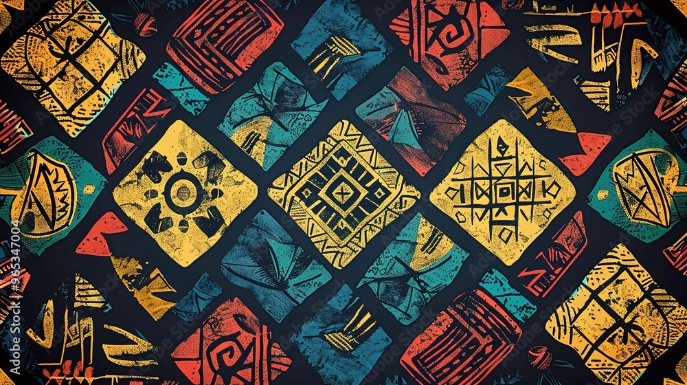 Obraz premium tribal pattern seamless wallpaper
