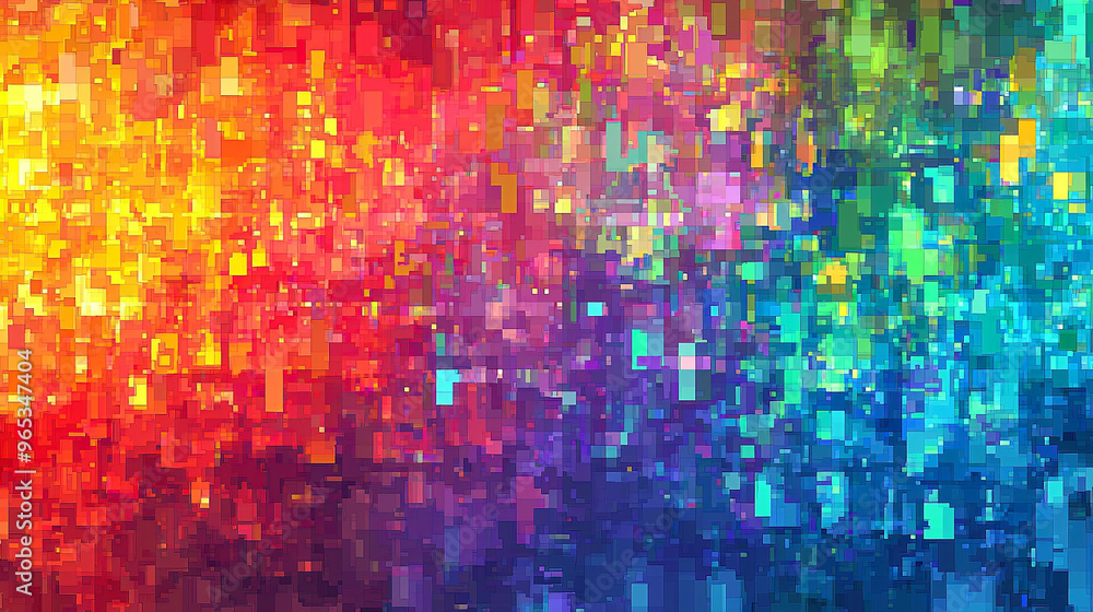 Pixel Art Rainbow, colorful background Pixel Art Rainbow, colorful background