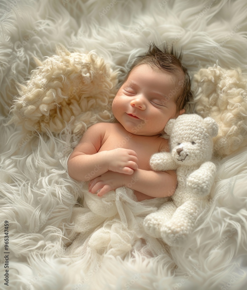Portrait of a pretty sleeping newborn baby with angel wings Portrait of a pretty sleeping newborn baby with angel wings