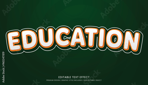 education editable text effect template bold typography and abstract style logo and business brand