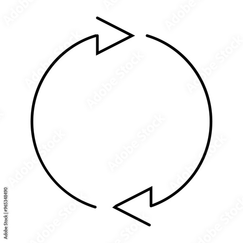 Two linear circle arrows