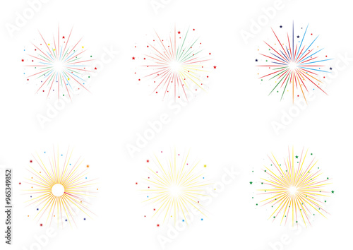 Colorful Fireworks Art for Holiday Festivities Ideal for Celebrations like Christmas, Halloween, Eid, Chinese New Year, Eid al-Fitr, Ramadan, party, holiday