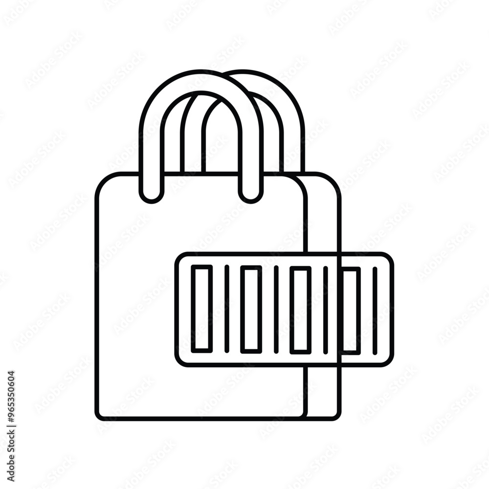 barcode line icon with white background vector stock illustration barcode line icon with white background vector stock illustration