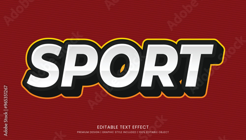 sports editable 3d text effect template bold typography and abstract style, logo and business brand