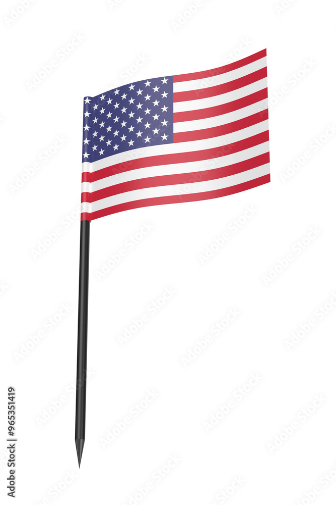 Obraz premium American flag toothpick on transparent backgroun