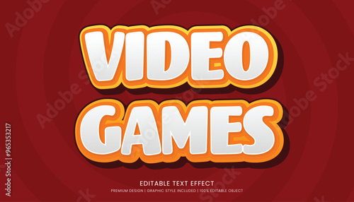 video games editable text effect template bold typography and abstract style logo and business brand