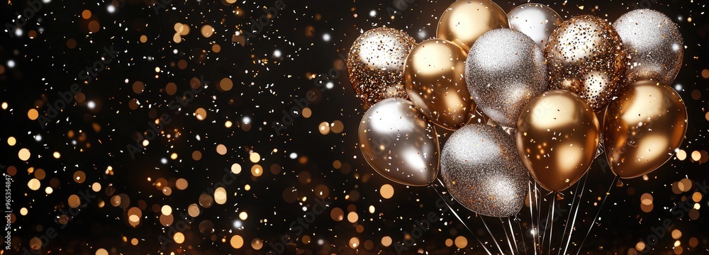 Elegant Gold and Silver Balloons for Celebration and Festive Events Elegant Gold and Silver Balloons for Celebration and Festive Events