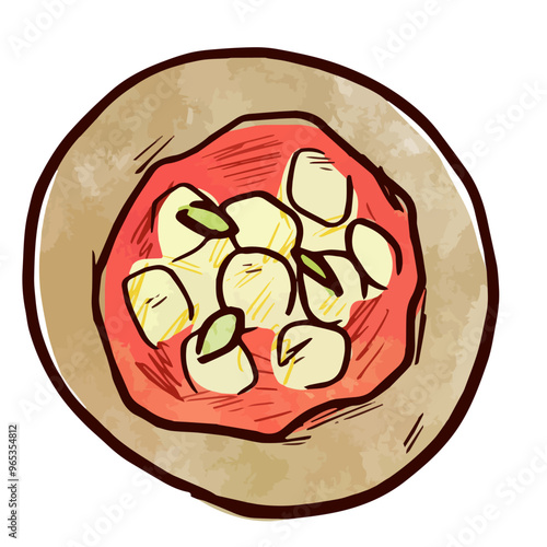 マルゲリータピザのイラスト