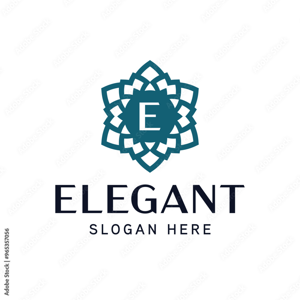 Refined Floral Emblem Template for Elegant Business Branding Refined Floral Emblem Template for Elegant Business Branding
