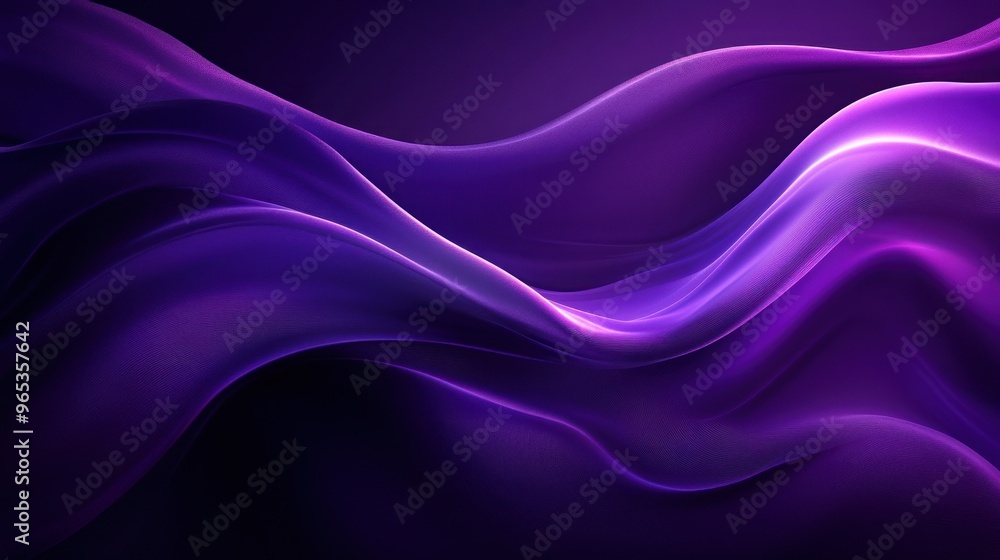 Fototapeta premium Abstract Purple Wavy Pattern With Glowing Lines