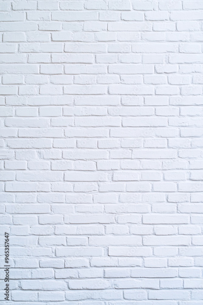 Fototapeta premium White Brick Wall with Minimalist Texture for Background or Design 