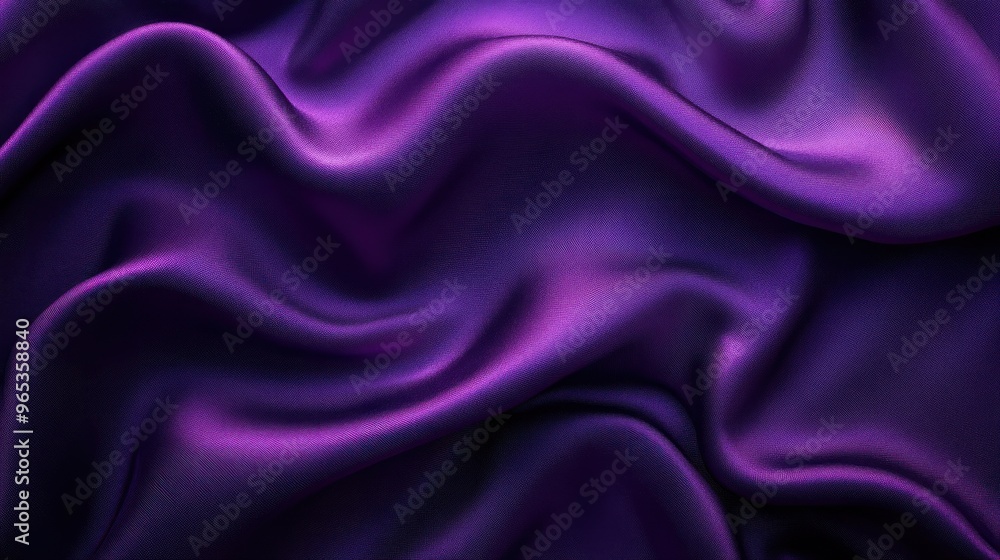 Purple Satin Fabric Draped in Soft Waves Purple Satin Fabric Draped in Soft Waves