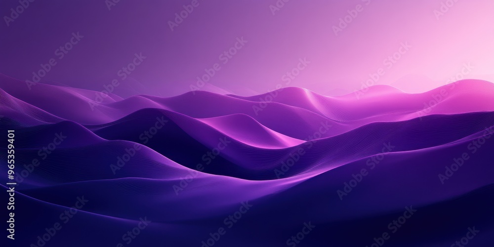 Obraz premium Abstract Purple and Blue Wavy Landscape