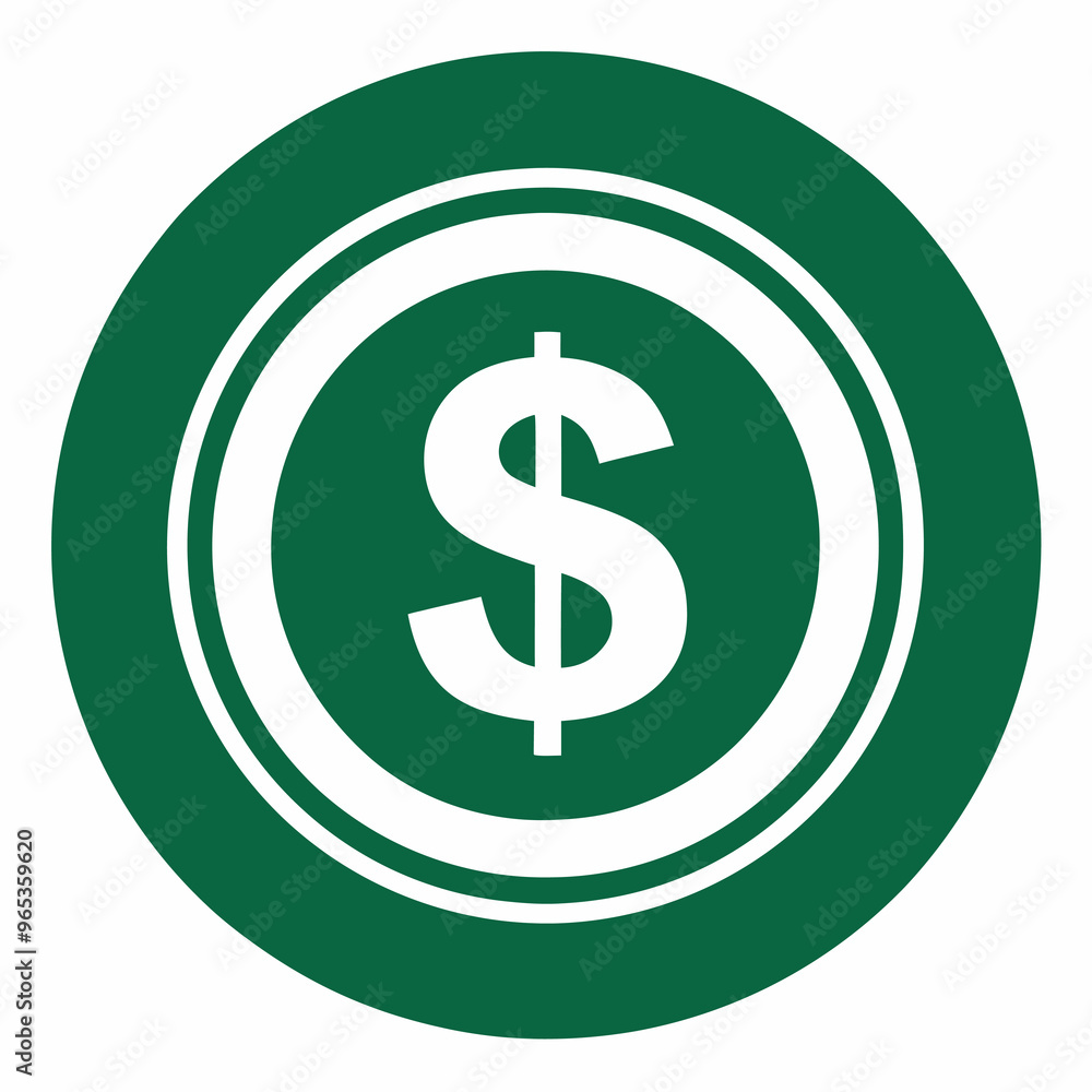 There is a dollar sign enclosed in a green circle on a white background There is a dollar sign enclosed in a green circle on a white background