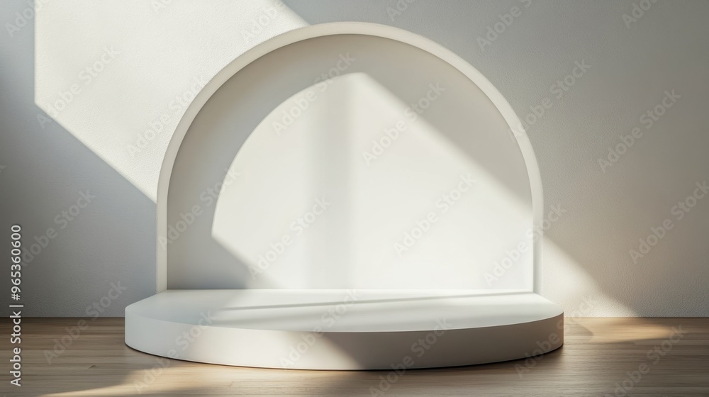Elegant podium with a minimalist background and ample space for text, perfect for product showcases. Elegant podium with a minimalist background and ample space for text, perfect for product showcases.