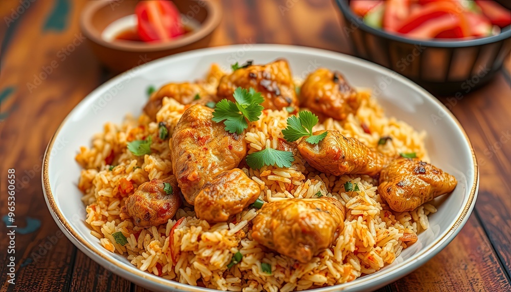 Chinese noodles with vegetables, soy sauce on a white plate
