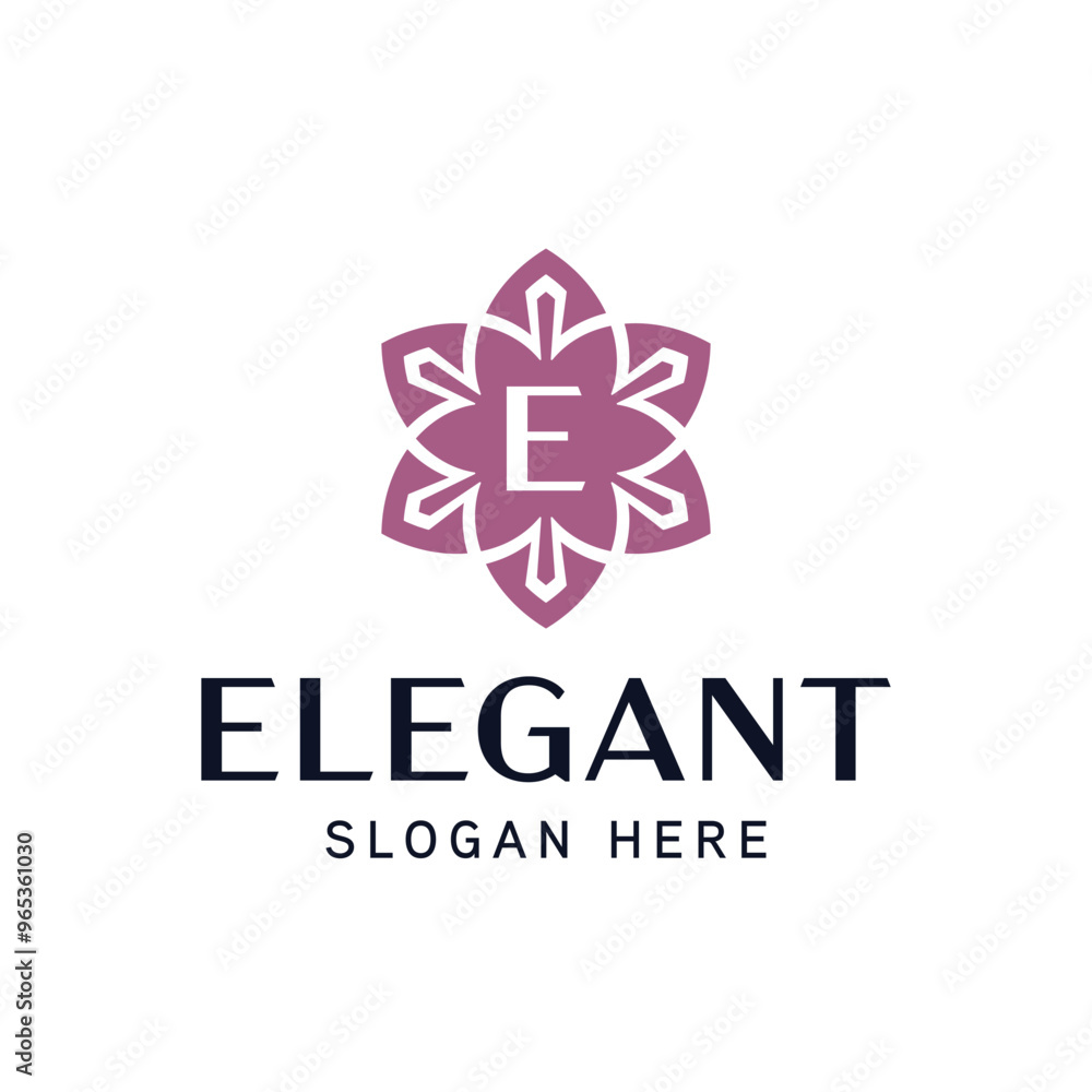 Refined Floral Emblem Template for Elegant Business Branding Refined Floral Emblem Template for Elegant Business Branding