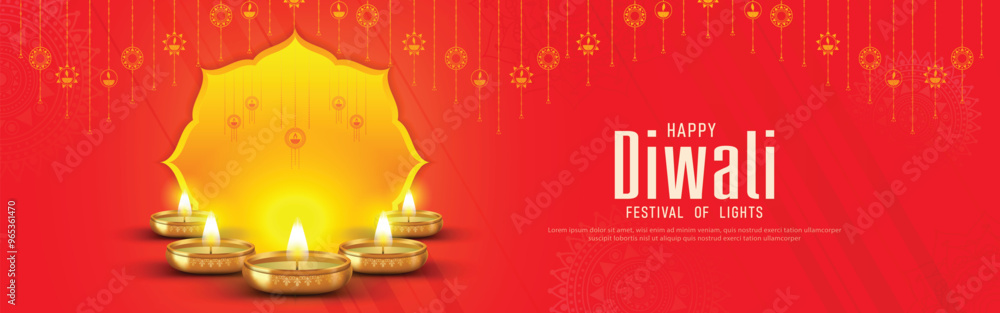 Happy Diwali - festival of lights colorful banner template design with decorative diya lamp. Happy Diwali - festival of lights colorful banner template design with decorative diya lamp.