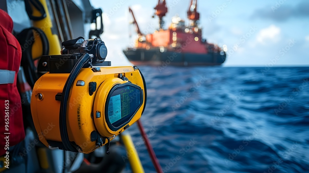 Commercial Vessel s Sonar System Used for Underwater Oil and Mapping Commercial Vessel s Sonar System Used for Underwater Oil and Mapping