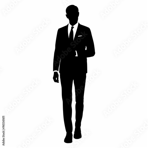 Men Suits silhouette.  Flat image