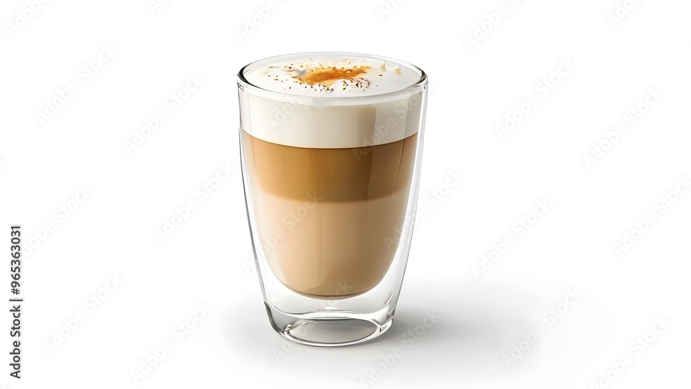Assortment of fresh brewed coffee in glass cups isolated on white background,milk coffees with three shades Assortment of fresh brewed coffee in glass cups isolated on white background,milk coffees with three shades