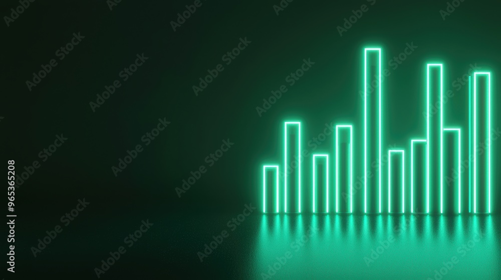 Illuminated Oil Market Volatility: Neon Hologram Financial Visualization in Black and Green Palette Illuminated Oil Market Volatility: Neon Hologram Financial Visualization in Black and Green Palette